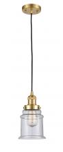 Innovations Lighting 201C-SG-G184 - Canton - 1 Light - 6 inch - Satin Gold - Cord hung - Mini Pendant