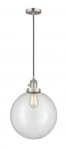 Innovations Lighting 201CSW-SN-G202-12 - Beacon - 1 Light - 12 inch - Brushed Satin Nickel - Cord hung - Mini Pendant