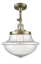  201F-AB-G544 - Oxford - 1 Light - 12 inch - Antique Brass - Semi-Flush Mount