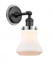 Innovations Lighting 203BK-BPPC-HRPC-G191 - Bellmont - 1 Light - 7 inch - Matte Black - Sconce