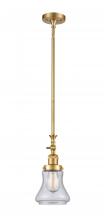  206-SG-G194 - Bellmont - 1 Light - 6 inch - Satin Gold - Stem Hung - Mini Pendant