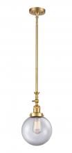 Innovations Lighting 206-SG-G202-8 - Beacon - 1 Light - 8 inch - Satin Gold - Stem Hung - Mini Pendant