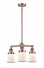 Innovations Lighting 207-AC-G181S-LED - Canton - 3 Light - 18 inch - Antique Copper - Stem Hung - Chandelier