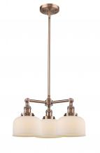 Innovations Lighting 207-AC-G71-LED - Bell - 3 Light - 22 inch - Antique Copper - Stem Hung - Chandelier