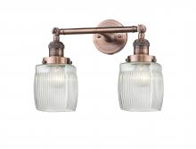  208-AC-G302 - Colton - 2 Light - 16 inch - Antique Copper - Bath Vanity Light