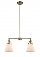  209-AB-G61-LED - Cone - 2 Light - 21 inch - Antique Brass - Stem Hung - Island Light