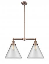 Innovations Lighting 209-AC-G42-L - Cone - 2 Light - 21 inch - Antique Copper - Stem Hung - Island Light