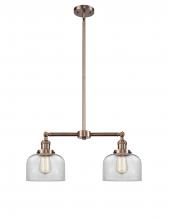 Innovations Lighting 209-AC-G72 - Bell - 2 Light - 21 inch - Antique Copper - Stem Hung - Island Light