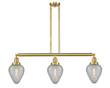 Innovations Lighting 213-SG-G165 - Geneseo - 3 Light - 38 inch - Satin Gold - Stem Hung - Island Light