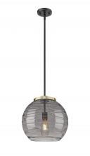 Innovations Lighting 221-1S-BAB-G1213-14SM - Athens Deco Swirl - 1 Light - 14 inch - Black Antique Brass - Stem Hung - Pendant