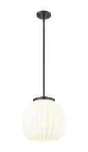 Innovations Lighting 221-1S-BK-G1217-14WV - White Venetian - 1 Light - 14 inch - Matte Black - Stem Hung - Pendant