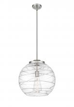 Innovations Lighting 221-1S-SN-G1213-16 - Athens Deco Swirl - 1 Light - 16 inch - Brushed Satin Nickel - Stem Hung - Pendant