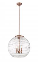 Innovations Lighting 221-3S-AC-G1213-18-LED - Athens Deco Swirl - 3 Light - 18 inch - Antique Copper - Cord hung - Pendant