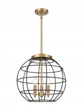 Innovations Lighting 221-3S-BB-CE-16-BK - Lake Placid - 3 Light - 16 inch - Brushed Brass - Pendant