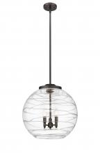  221-3S-OB-G1213-18 - Athens Deco Swirl - 3 Light - 18 inch - Oil Rubbed Bronze - Cord hung - Pendant