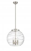  221-3S-SN-G1213-16 - Athens Deco Swirl - 3 Light - 16 inch - Brushed Satin Nickel - Cord hung - Pendant