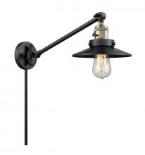 Innovations Lighting 237-BAB-M6-BK - Railroad - 1 Light - 8 inch - Black Antique Brass - Swing Arm