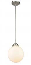 Innovations Lighting 284-1S-SN-G201-8 - Beacon - 1 Light - 8 inch - Brushed Satin Nickel - Cord hung - Mini Pendant