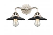 Innovations Lighting 288-2W-PN-M6-BK - Railroad - 2 Light - 16 inch - Polished Nickel - Bath Vanity Light