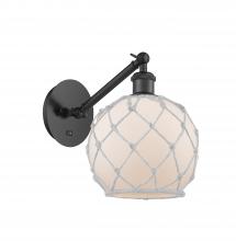 Innovations Lighting 317-1W-BK-G121-8RW - Farmhouse Rope - 1 Light - 8 inch - Matte Black - Sconce