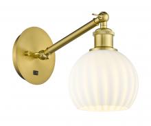 Innovations Lighting 317-1W-SG-G1217-6WV - White Venetian - 1 Light - 6 inch - Satin Gold - Sconce