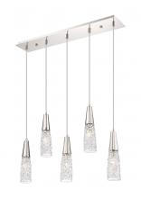 Innovations Lighting 322-5I-PN-G322-3CL - Amherst Brook - 5 Light - 33 inch - Polished Nickel - Cord Hung - Island Light