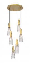 Innovations Lighting 322-6P-BB-G322-3CL - Amherst Brook - 6 Light - 14 inch - Brushed Brass - Cord Hung - Multi Pendant