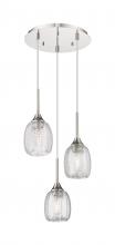  323-3P-PN-G323-5CL - Berkshire - 3 Light - 20 inch - Polished Nickel - Cord Hung - Multi Pendant