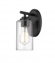  353-1W-BK-CL - Ice - 1 Light - 5 inch - Matte Black - Bath Vanity Light