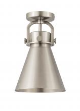 Innovations Lighting 410-1F-SN-M411-8SN - Newton Cone - 1 Light - 8 inch - Satin Nickel - Flush Mount