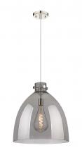  410-1PL-PN-G412-18SM - Newton Bell - 1 Light - 18 inch - Polished Nickel - Cord hung - Pendant