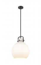  410-1SL-BK-G410-14WH - Newton Sphere - 1 Light - 14 inch - Matte Black - Pendant