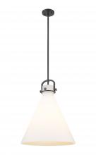  410-1SL-BK-G411-18WH - Newton Cone - 1 Light - 18 inch - Matte Black - Pendant