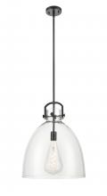  410-1SL-BK-G412-16CL - Newton Bell - 1 Light - 16 inch - Matte Black - Pendant