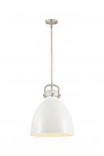  410-1SL-SN-M412-14W - Newton Sphere - 1 Light - 14 inch - Satin Nickel - Pendant