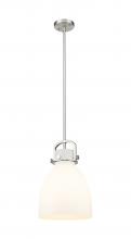 Innovations Lighting 410-1SM-SN-G412-10WH - Newton Bell - 1 Light - 10 inch - Satin Nickel - Mini Pendant