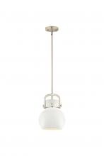  410-1SS-SN-M410-8W - Newton Sphere - 1 Light - 8 inch - Satin Nickel - Mini Pendant