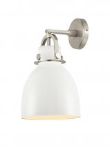  410-1W-SN-M412-8W - Newton Sphere - 1 Light - 8 inch - Satin Nickel - Sconce