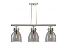 Innovations Lighting 410-3I-SN-G412-10SM - Newton Bell - 3 Light - 42 inch - Satin Nickel - Island Light