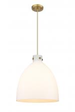  410-3PL-BB-G412-18WH - Newton Bell - 3 Light - 18 inch - Brushed Brass - Cord hung - Pendant