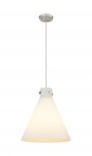  410-3PL-SN-G411-16WH - Newton Cone - 3 Light - 16 inch - Satin Nickel - Cord hung - Pendant