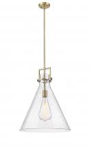  411-1SL-BB-G411-18SDY - Newton Cone - 1 Light - 18 inch - Brushed Brass - Cord hung - Pendant