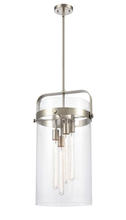 Innovations Lighting 413-4S-SN-12CL - Pilaster - 4 Light - 12 inch glass - Brushed Satin Nickel - Cord hung - Pendant