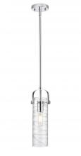 Innovations Lighting 423-1S-PC-G423-12DE - Pilaster II Cylinder - 1 Light - 12 inch Long Glass - Polished Chrome - Pendant