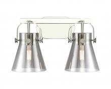 Innovations Lighting 423-2W-PN-G411-6SM - Pilaster II Cone - 2 Light - 17 inch - Polished Nickel - Bath Vanity Light