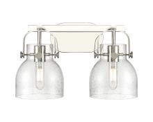  423-2W-PN-G412-6SDY - Pilaster II Bell - 2 Light - 17 inch - Polished Nickel - Bath Vanity Light