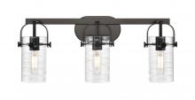 Innovations Lighting 423-3W-BK-G423-7DE - Pilaster II Cylinder - 3 Light - 25 inch - Matte Black - Bath Vanity Light