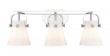 Innovations Lighting 423-3W-PC-G411-6WH - Pilaster II Cone - 3 Light - 27 inch - Polished Chrome - Bath Vanity Light