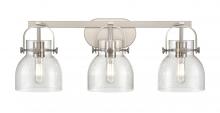  423-3W-SN-G412-6SDY - Pilaster II Bell - 3 Light - 27 inch - Satin Nickel - Bath Vanity Light