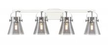 Innovations Lighting 423-4W-PC-G411-6SM - Pilaster II Cone - 4 Light - 37 inch - Polished Chrome - Bath Vanity Light